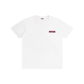 A white short-sleeve crewneck t-shirt with a small 'IPSWICH' graphic printed on the left chest, featuring red and black lettering, displayed on a clean white background.